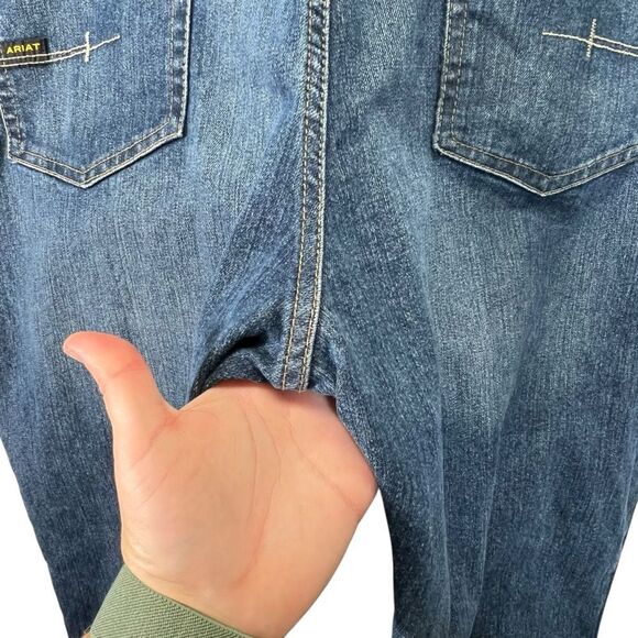 Ariat rebar M4 low rise boot cut jeans blue size 42/30 - Picture 10 of 10